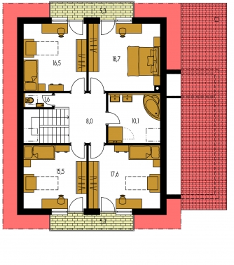 Floor plan of second floor - KLASSIK 162